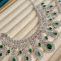 Carryallco Semi Bridal Emerald American Diamond Necklace Carryallco