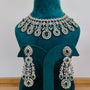 Carryallco Semi Bridal Emerald American Diamond Necklace Carryallco
