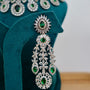 Carryallco Semi Bridal Emerald American Diamond Necklace Carryallco