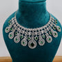 Carryallco Semi Bridal Emerald American Diamond Necklace Carryallco