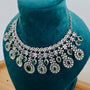 Carryallco Semi Bridal Emerald American Diamond Necklace Carryallco
