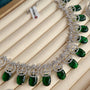 Carryallco Emerald Floral Embrace American diamond Neckalce Set Carryallco