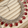Carryallco Ruby Floral Embrace American Diamond Neckalce Set Carryallco