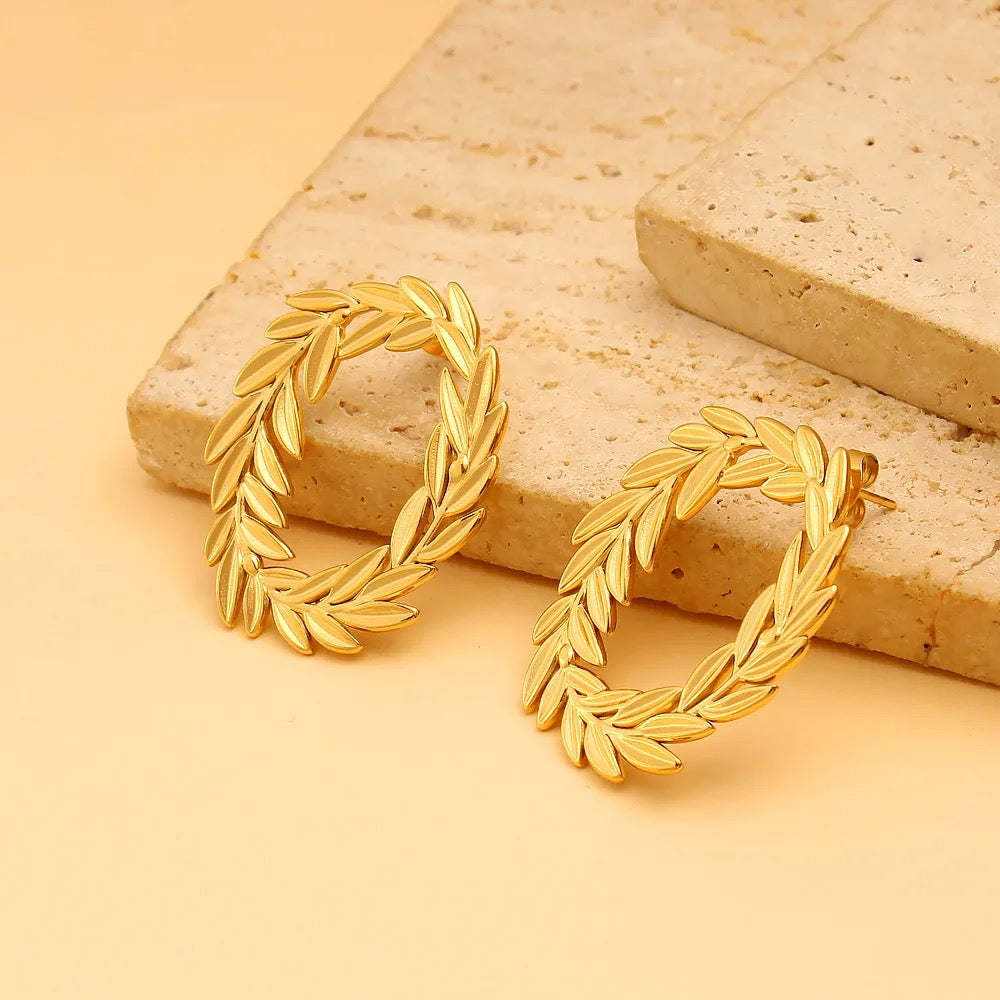 Carryallco Wheat Leaf Statement Earring Carryallco