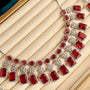 Ruby Blossom 3-Layer American Diamond Necklace Set – American Diamond | Carryallco