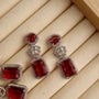 Ruby Blossom 3-Layer American Diamond Necklace Set – American Diamond | Carryallco