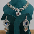 Carryallco Radiant Spectrum Multistone American Diamond Necklace Set Carryallco