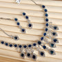 Blue Sapphire American Diamond Necklace Set – American Diamond | Carryallco