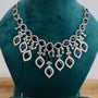 Blue Sapphire American Diamond Necklace Set – American Diamond | Carryallco