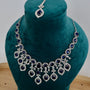 Blue Sapphire American Diamond Necklace Set – American Diamond | Carryallco