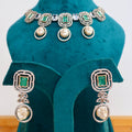Carryallco Pearlescent Harmony American Diamond Necklace Set Carryallco