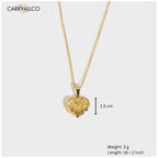 Irregular Stripe Heart Pendant – 18K Gold Plated