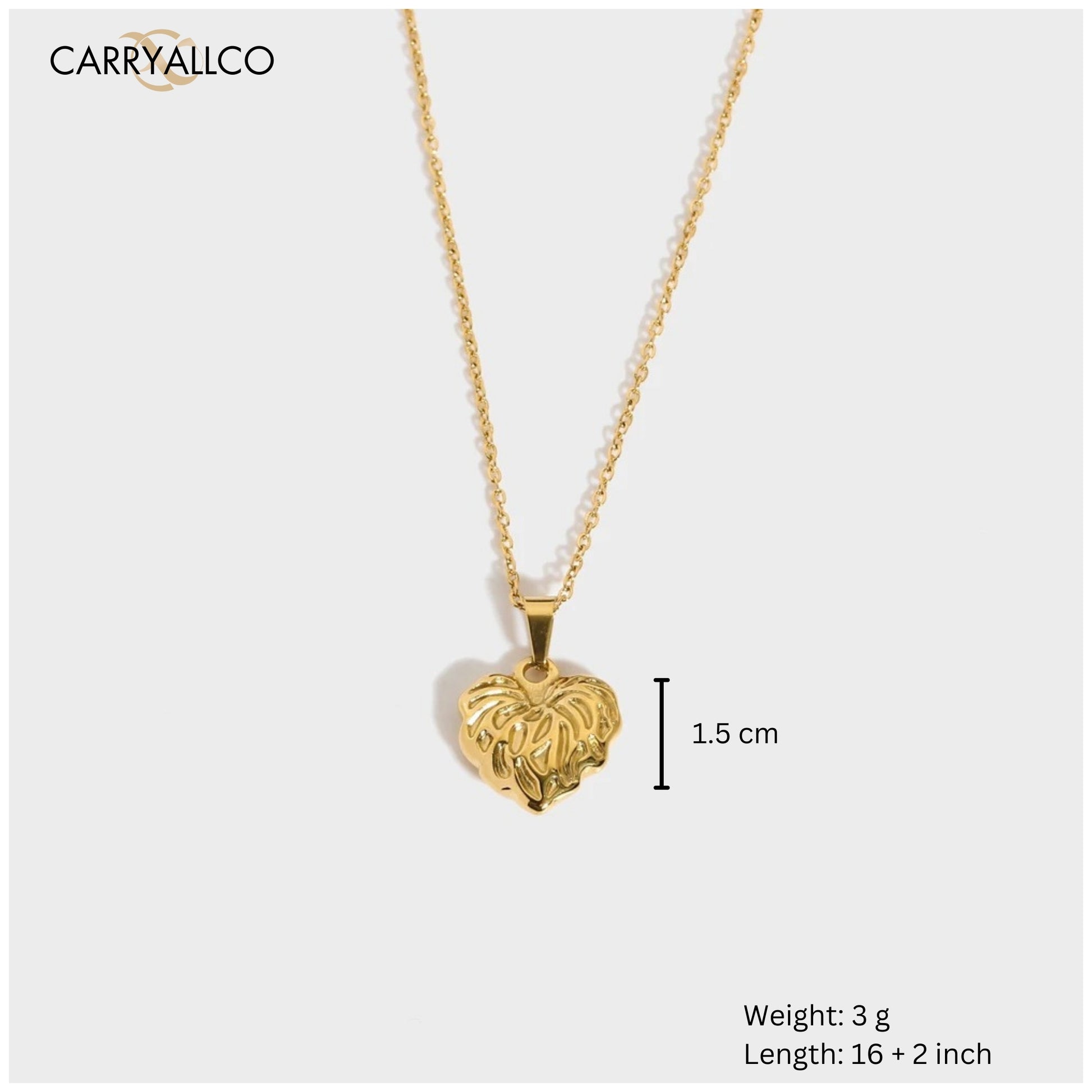 Irregular Stripe Heart Pendant – 18K Gold Plated