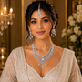 Ivory Leaf Bridal American Diamond Necklace Set – American Diamond | Carryallco India