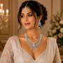 Ivory Leaf Bridal American Diamond Necklace Set – American Diamond | Carryallco India