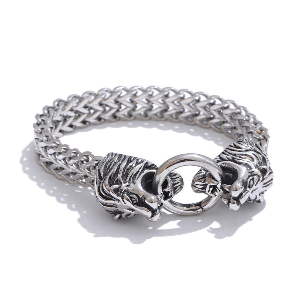 Lion Head Cuban Chain Bracelet | 18K Gold PVD | Carryallco