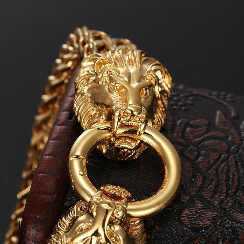 Lion Head Cuban Chain Bracelet | 18K Gold PVD | Carryallco
