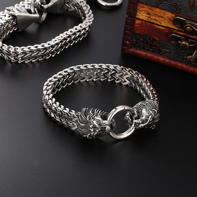 Lion Head Cuban Chain Bracelet | 18K Gold PVD | Carryallco