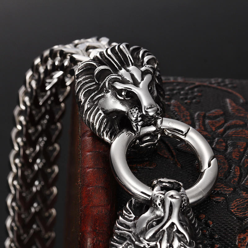 Lion Head Cuban Chain Bracelet | 18K Gold PVD | Carryallco