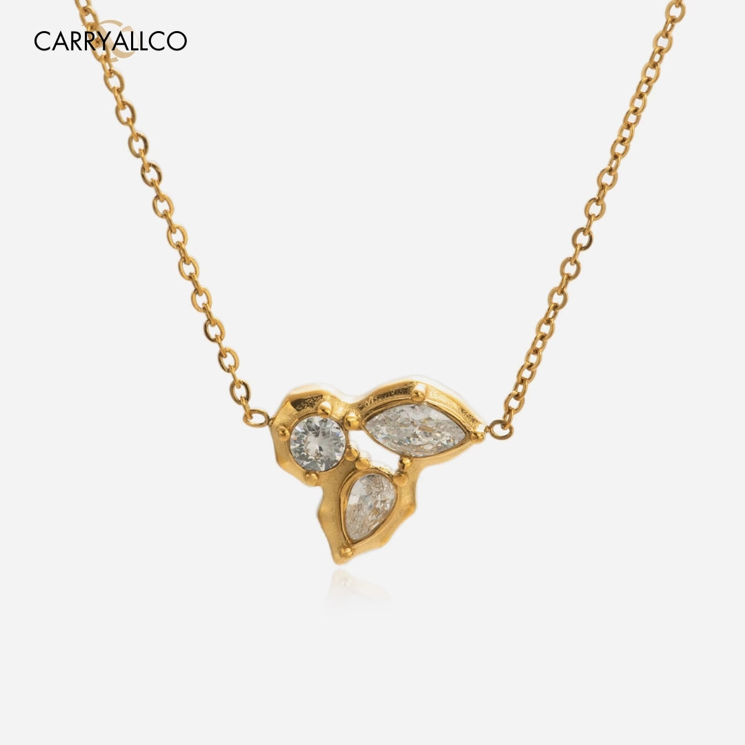 Lucky Grass Zircon Pendant Necklace