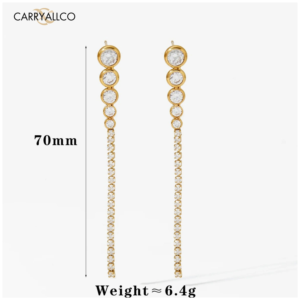 Lustrous Drop Tassel Earrings – 18K Gold Plated