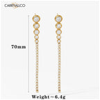 Lustrous Drop Tassel Earrings – 18K Gold Plated