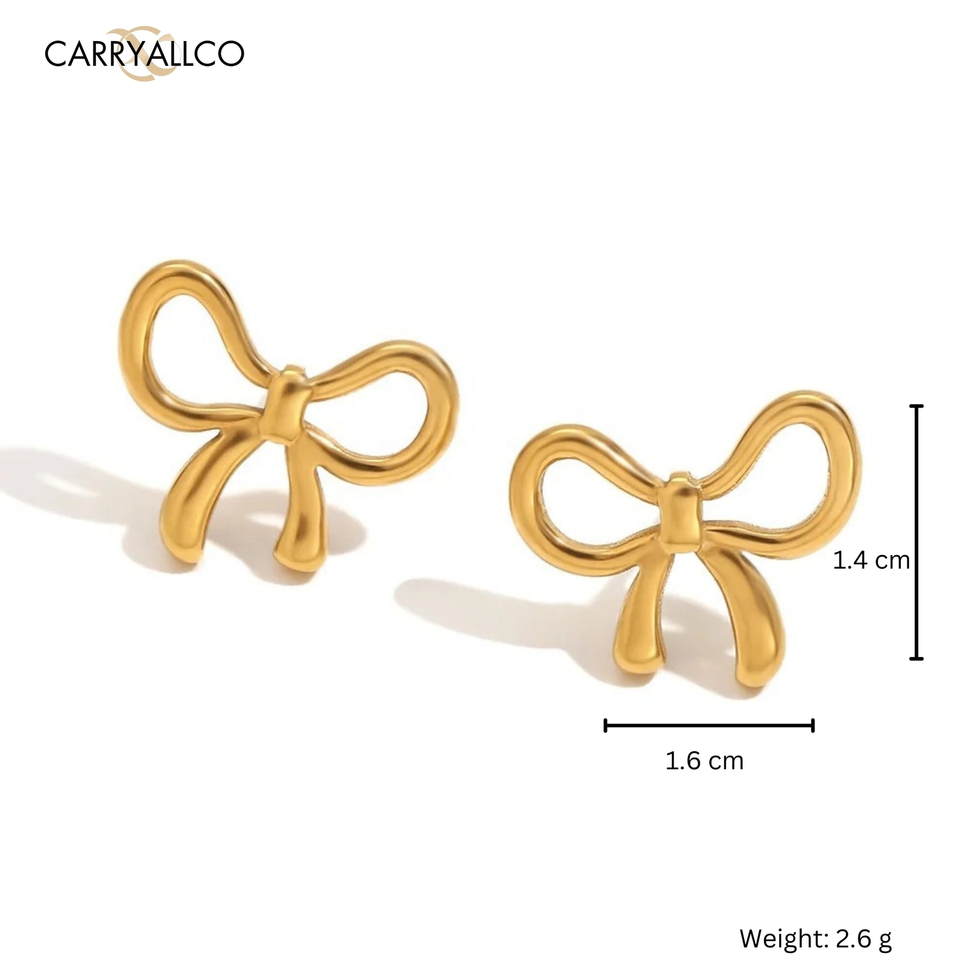 Lustrous Knot Stud Earrings – 18K Gold Plated