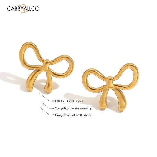 Lustrous Knot Stud Earrings – 18K Gold Plated