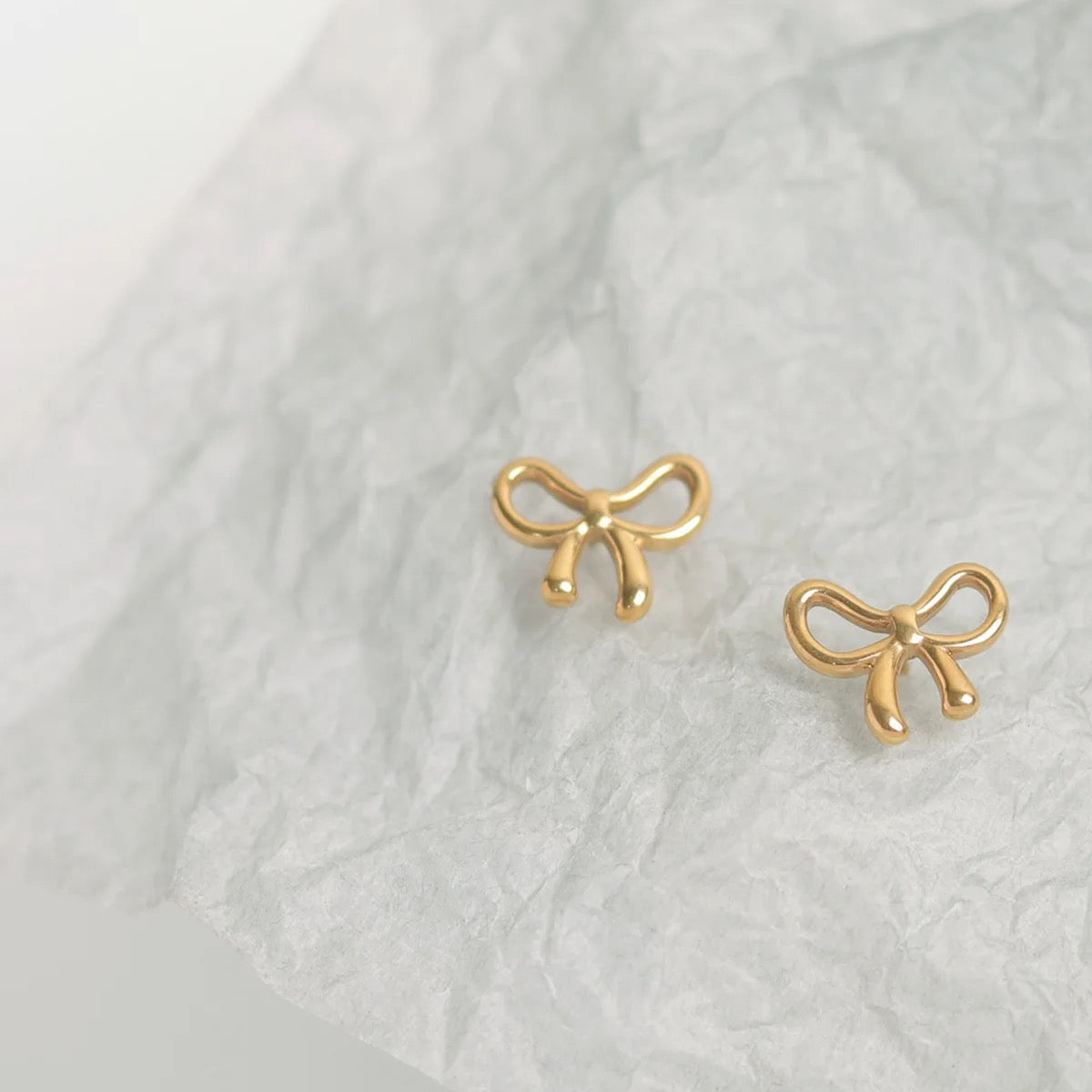 Lustrous Knot Stud Earrings – 18K Gold Plated