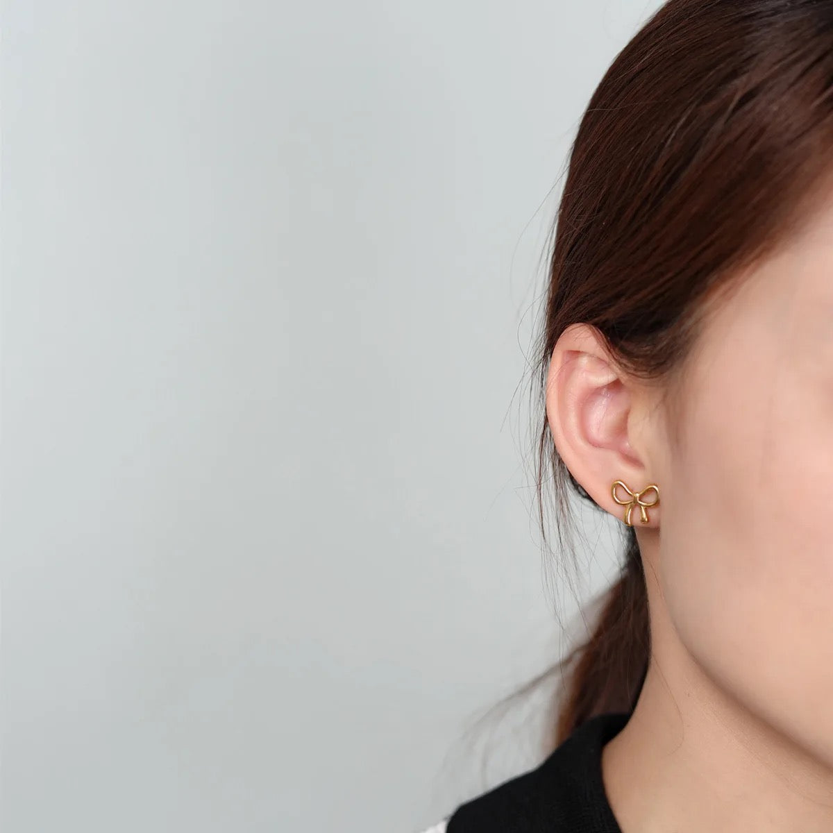 Lustrous Knot Stud Earrings – 18K Gold Plated