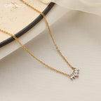 Luxe Crystal Linked Necklace – 18K Gold Plated