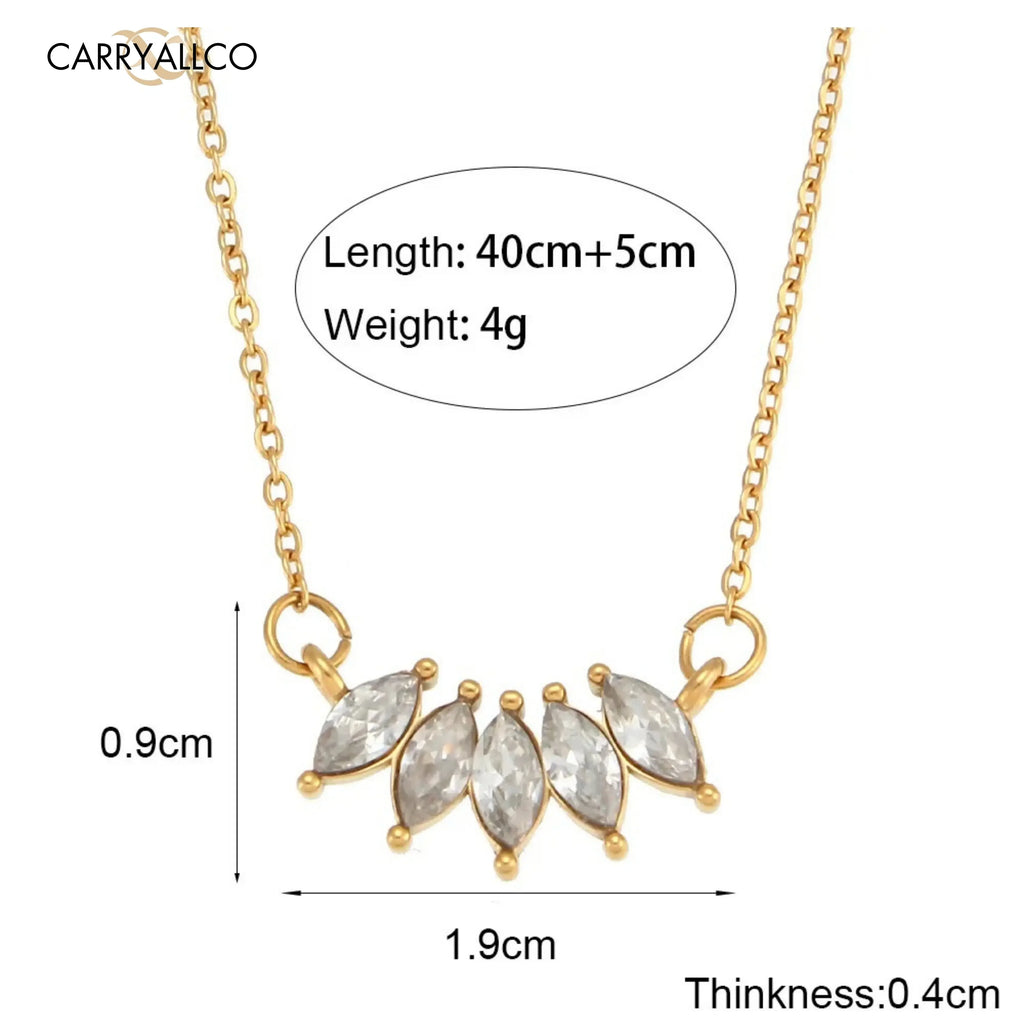 Luxe Crystal Linked Necklace – 18K Gold Plated