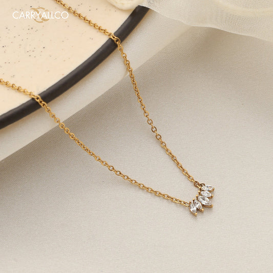 Luxe Crystal Linked Necklace – 18K Gold Plated