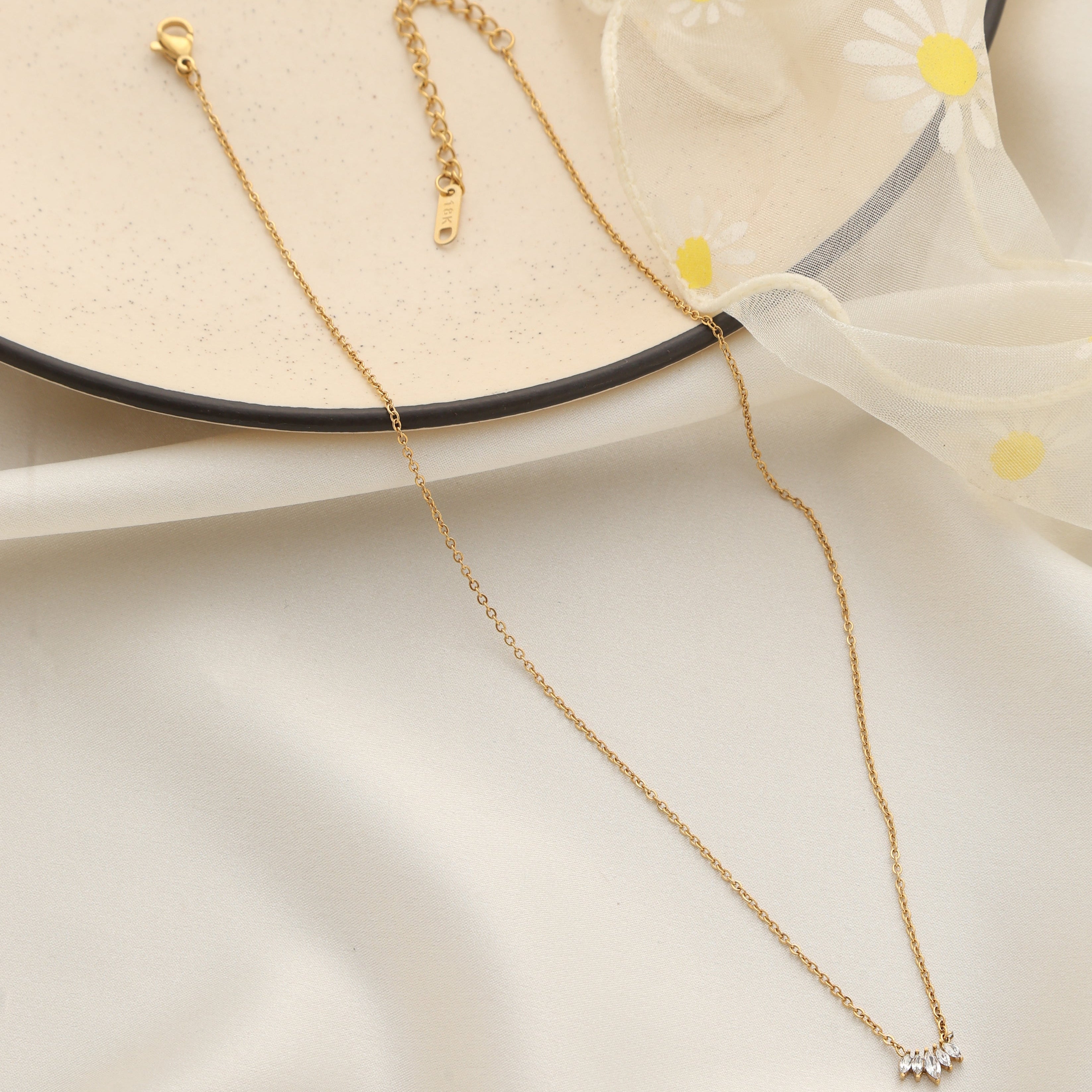 Luxe Crystal Linked Necklace – 18K Gold Plated