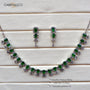 Luxe Green & White American Diamond Necklace Set – American Diamond | Carryallco