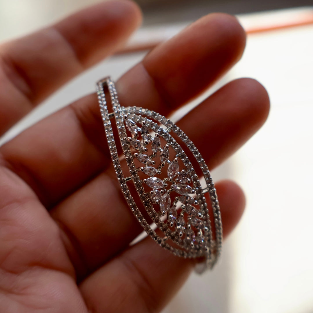 Marquise Floral American Diamond Adjustable Bracelet