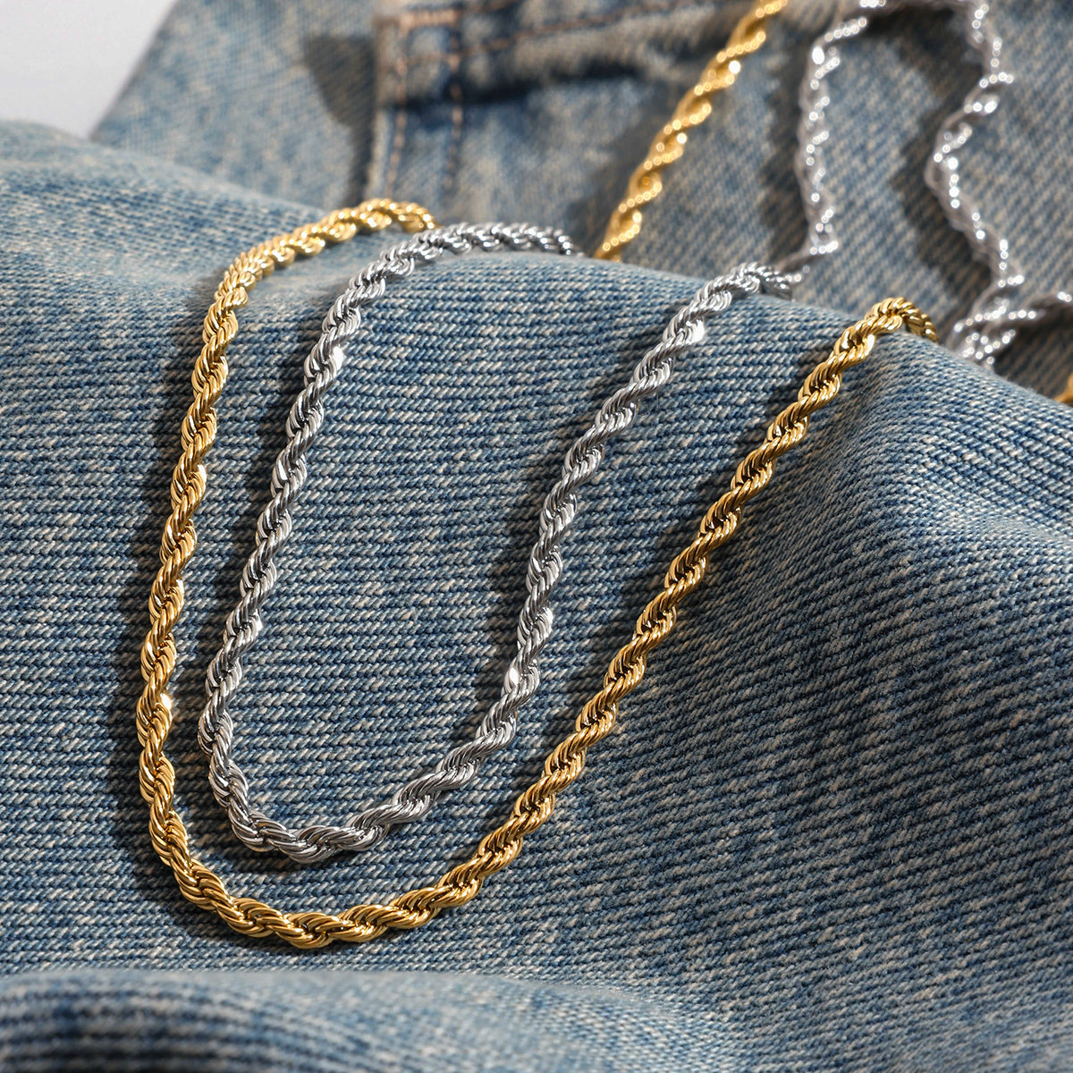 Men 2.8mm Twist Chain Set – 18K Demi-Fine CARRYALLCO