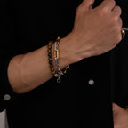 Men Bamboo Chain Bracelet – Demi-Fine Two Tone Gold Plated CARRYALLCO