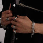 Men Bamboo Chain Bracelet – Demi-Fine Two Tone Gold Plated CARRYALLCO