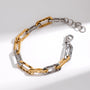 Men Bamboo Chain Bracelet – Demi-Fine Two Tone Gold Plated CARRYALLCO
