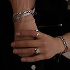 Men Clip Chain Bracelet – Demi-Fine Rhodium Plated CARRYALLCO