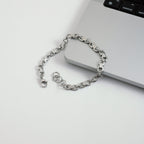 Men Clip Chain Bracelet – Demi-Fine Rhodium Plated CARRYALLCO