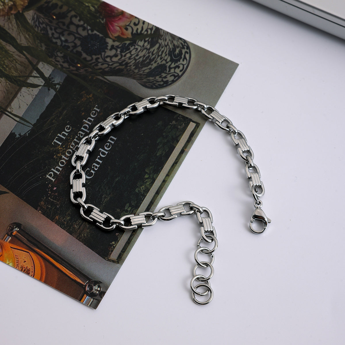 Men Clip Chain Bracelet – Demi-Fine Rhodium Plated CARRYALLCO