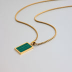 Men Malachite Pendant – Demi-Fine Gold Plated Necklace CARRYALLCO