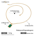 Men Malachite Pendant – Demi-Fine Gold Plated Necklace CARRYALLCO