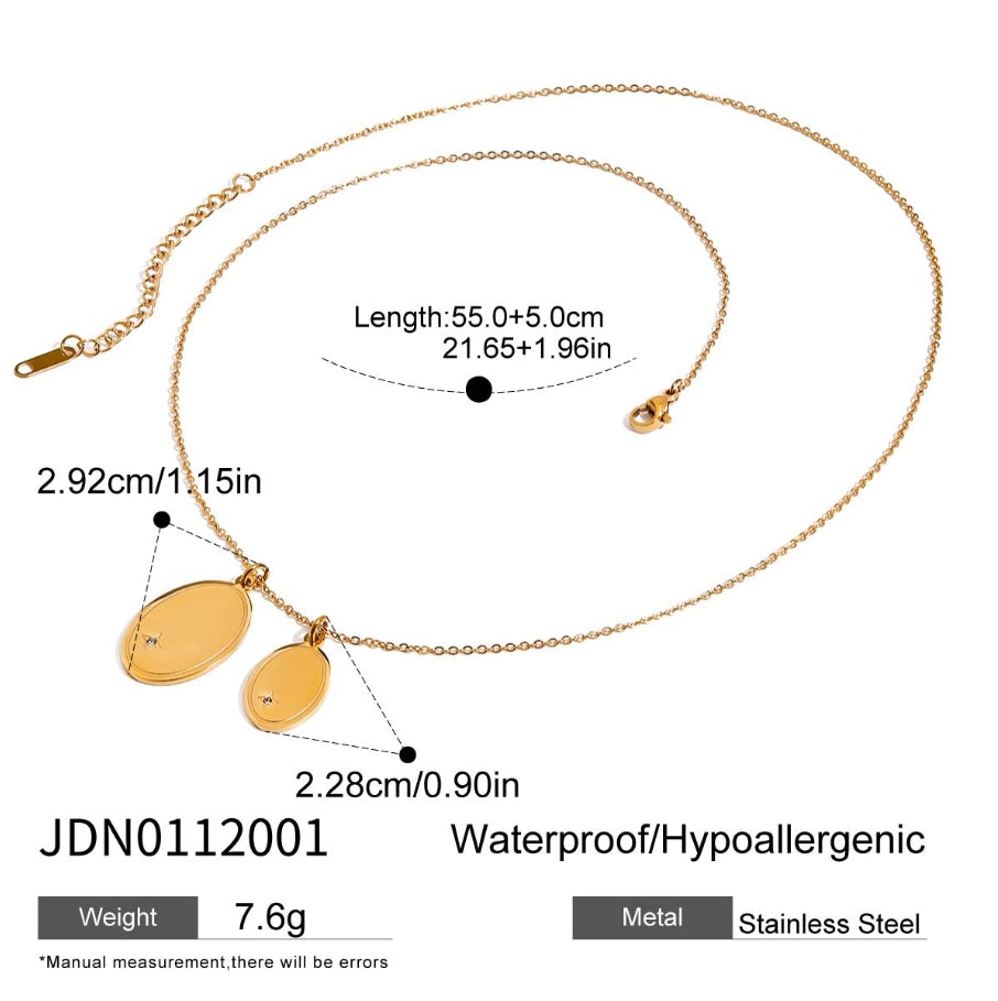 Men Oval Diamond Star Pendant Set – Gold Plated CARRYALLCO