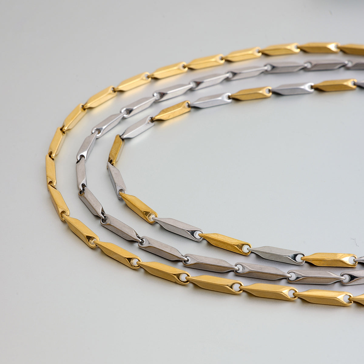 Men Paperclip Chain – Demi-Fine Two Tone Gold Plated CARRYALLCO