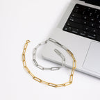 Men Paperclip Chain – Demi-Fine Two Tone Gold Plated CARRYALLCO