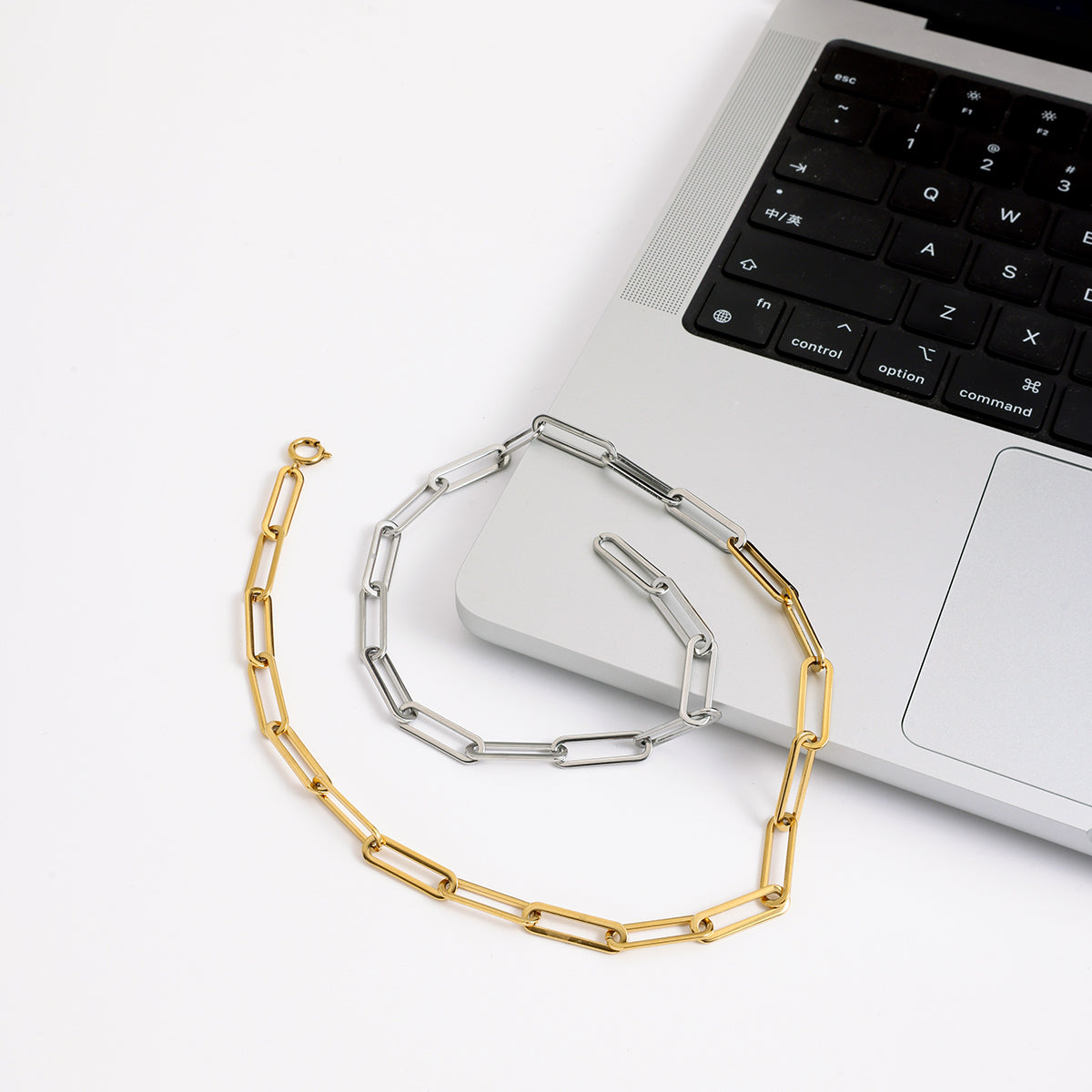 Men's Paperclip Chain – Two-Tone Gold Plated | CARRYALLCO