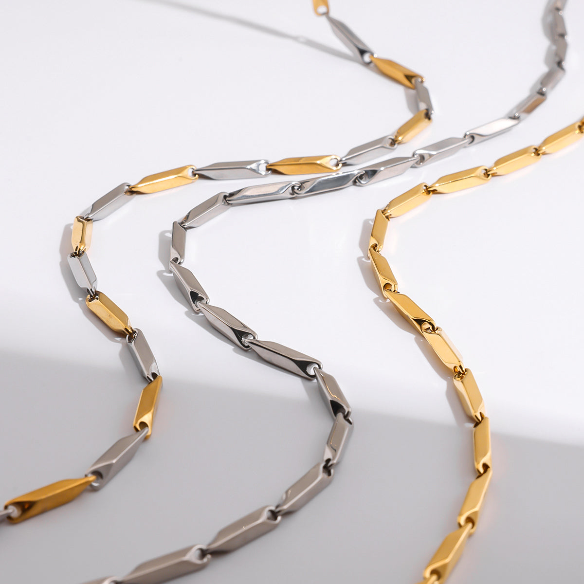 Men Paperclip Chain – Demi-Fine Two Tone Gold Plated CARRYALLCO